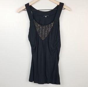 Black Tank With Beaded Chest